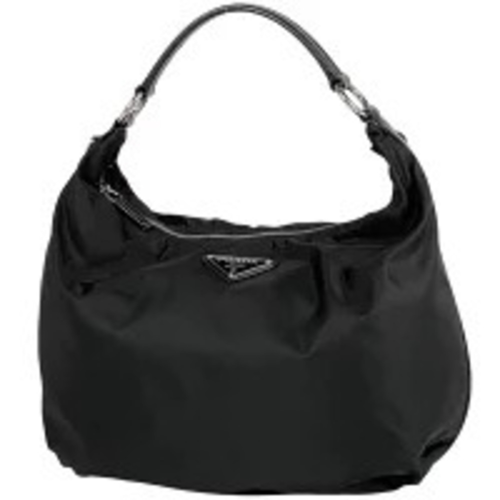 Prada Plate Shoulder Bag Hobo Nero Black